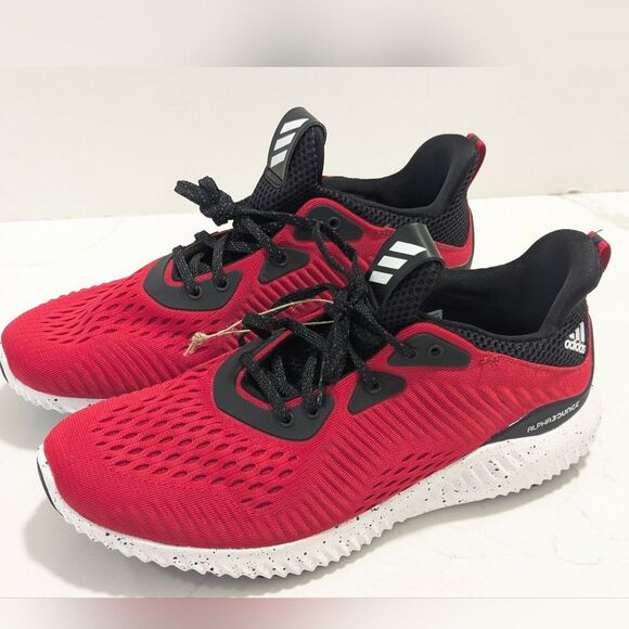 New adidas Alphabounce Vivid Red/Black sock running sneakers shoes men\'s size 7 main image 8